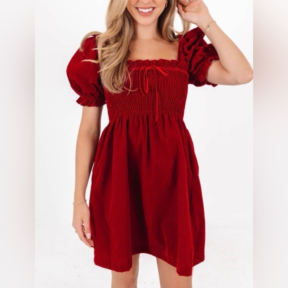The impeccable pig red Christmas dress